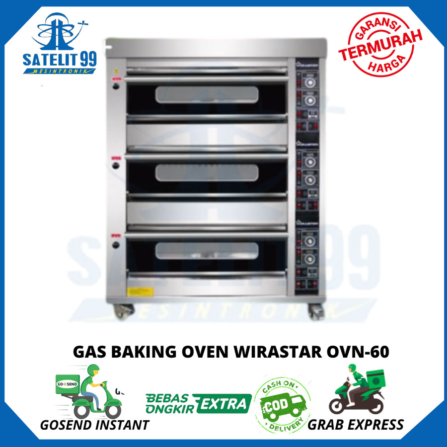 PEMANGGANG ROTI 3 DECK 6 TRAYS GAS BAKING OVEN WIRASTAR OVN 60 pemanggang-roti-3-deck-6-trays-gas-baking-oven-wirastar-ovn-60